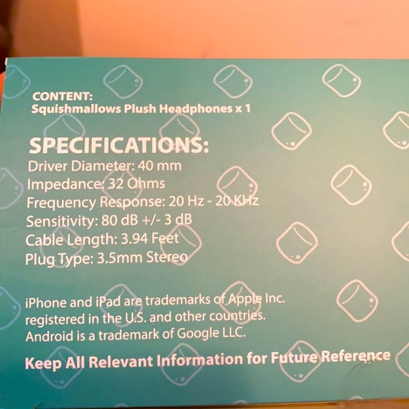 Squishmallows plush unicorn Lola headphones aux-in new in box - Picture 7 of 8